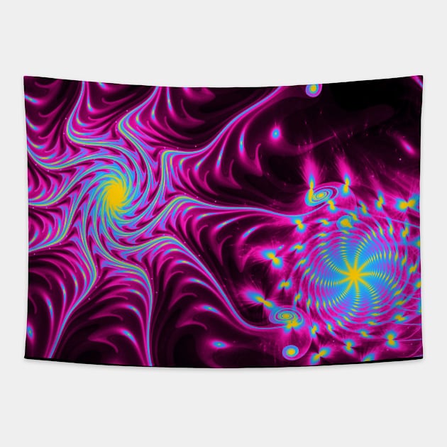 Pan Pride Abstract Light Spirals Design Tapestry by VernenInk