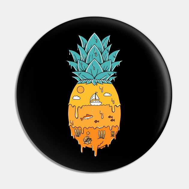 Pineapple Landscape Pin by coffeeman