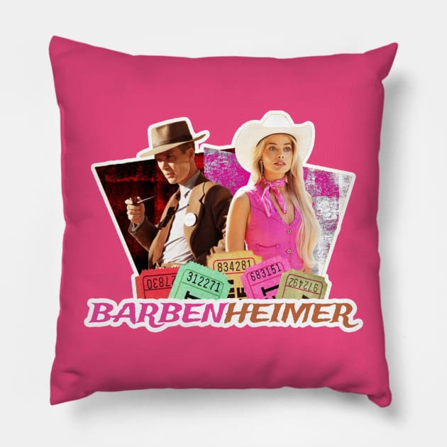 Barbenheimer! Pillow by RetroZest