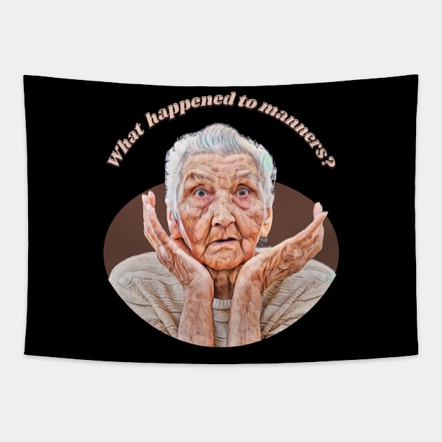 Manners Tapestry by Orange Otter Designs