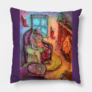 Mr. Weevil's Cozy Christmas Snow Day Pillow