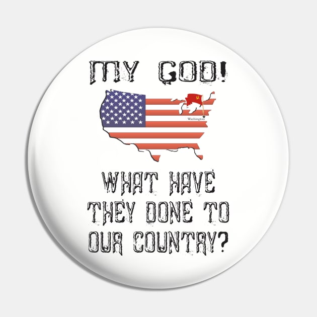 MY GOD! WHAT HAVE THEY DONE TO OUR COUNTRY? W/SOVIET NATIONAL FLAG OVER WASHINGTON DC (LGT) Pin by USAGWarehouse