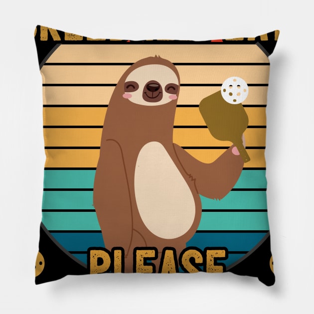 Funny Pickleball Player Gift Sloth Pillow by Pummli