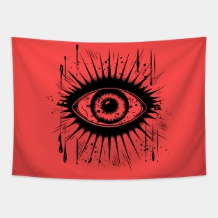 All seeing eye symbol in the grunge style Tapestry