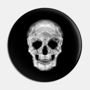 Spirograph Skull: a digital geometric black and white collage Pin