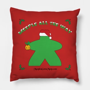 Meeple all the Way, green Pillow