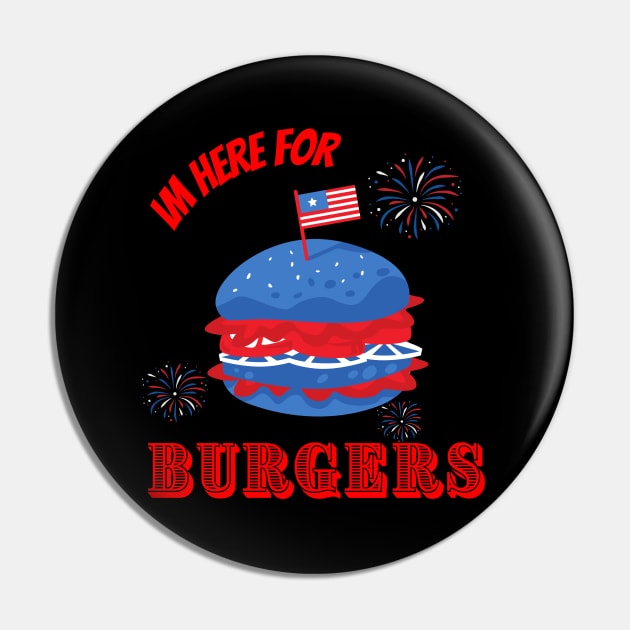 Im here for Burgers Pin by Don’t Care Co