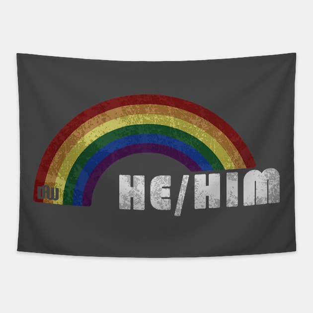 Grunge LGBT+ Pride - He/Him Tapestry by Daniela A. Wolfe Designs