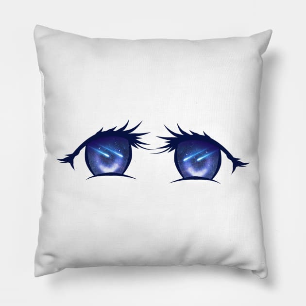 Anime Galaxy Comet Eyes Pillow by KawaiiForYou