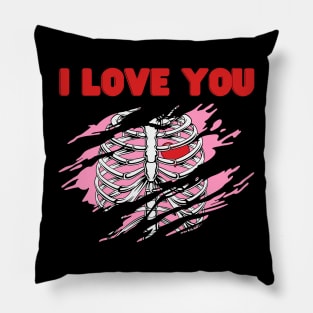 Skeleton Heart Rib Cage X-Ray Pillow