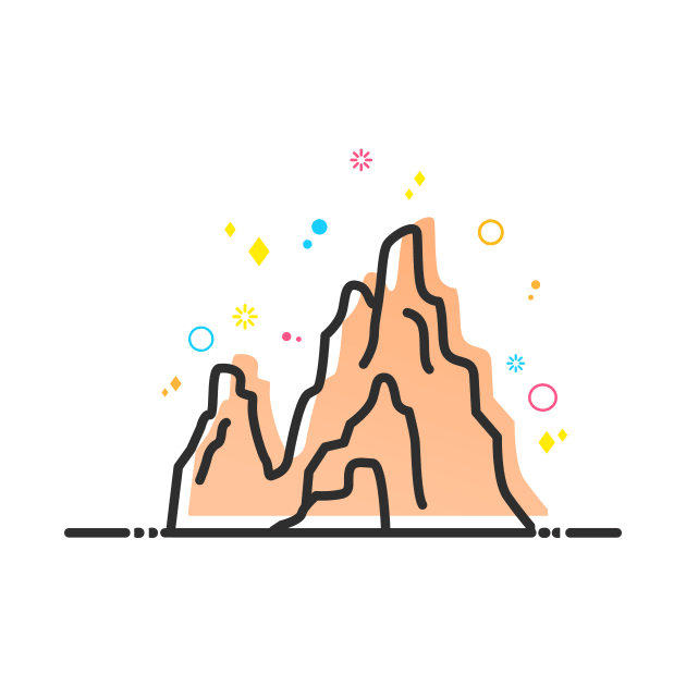 Big Thunder Mountain Theme Park Ride Vector Artwork by CoconuTacha