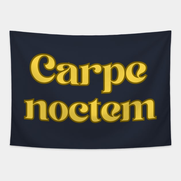 Yellow Carpe noctem Tapestry by artbleed