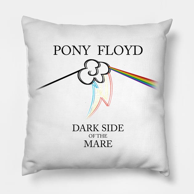 Floyd Pone - Dark Side of the Mare (BLACK) Pillow by LaskaNova