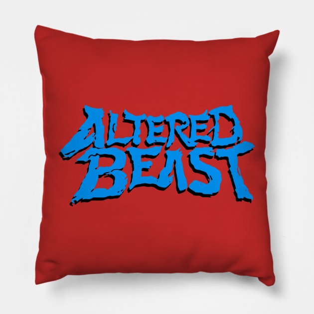 Altered Beast Blue Pillow by Nykos