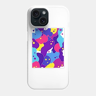 Simple shapes parade, multicolor print in blue and violet vibrant shades Phone Case