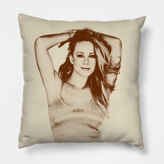 Mariah Carey - retro vintage sketches Pillow by NMAX HERU