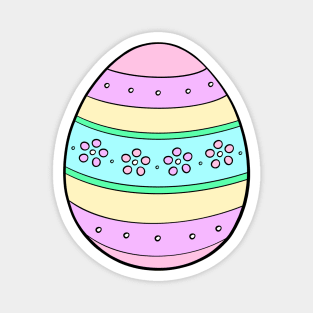 Pastel Floral Easter Egg Magnet