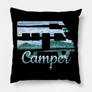 Motorhome Outdoor Nature Landscape Pillow