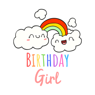 Cute Birthday Girl Rainbow Design T-Shirt