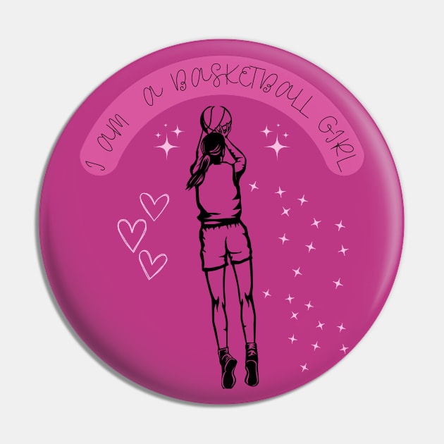 Retro Basketball Girl Art Pin by mieeewoArt