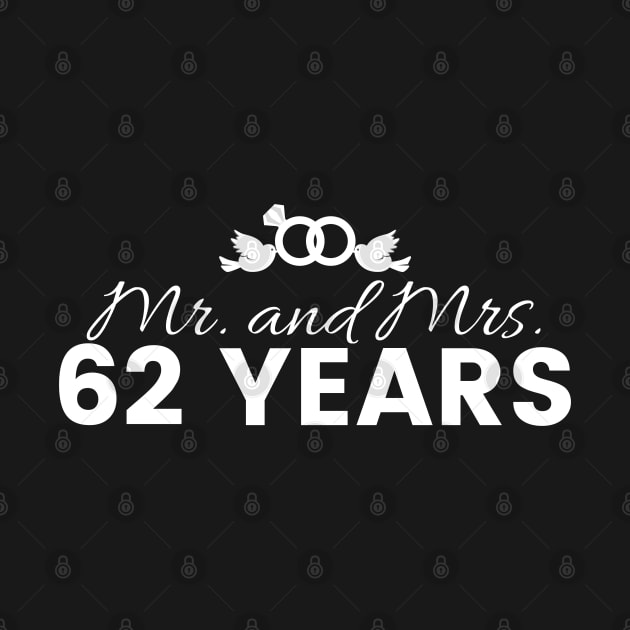 62nd Wedding Anniversary Couples Gift by Contentarama