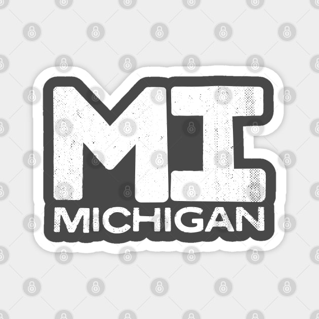 MI Michigan State Vintage Typography Magnet by Commykaze