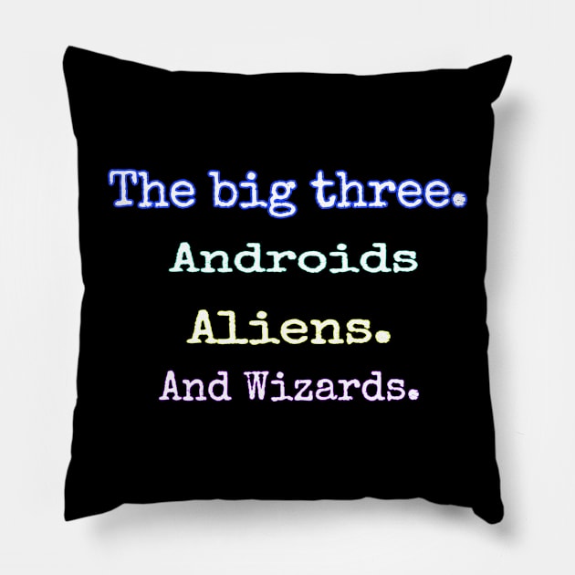 The big three Pillow by Fantasticallyfreaky