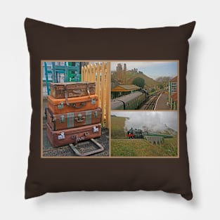 Left Luggage Collage Pillow