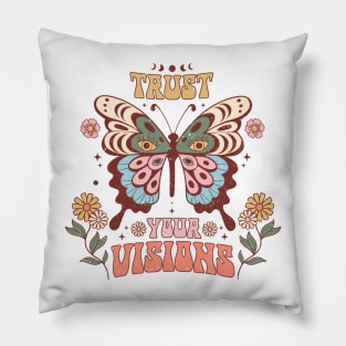 Vintage butterflys trust Pillow