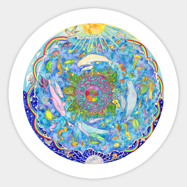 the OCEAN mandala - Ocean - Sticker