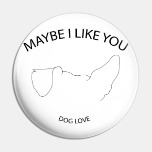 dog ears maybe i like you line art Pin