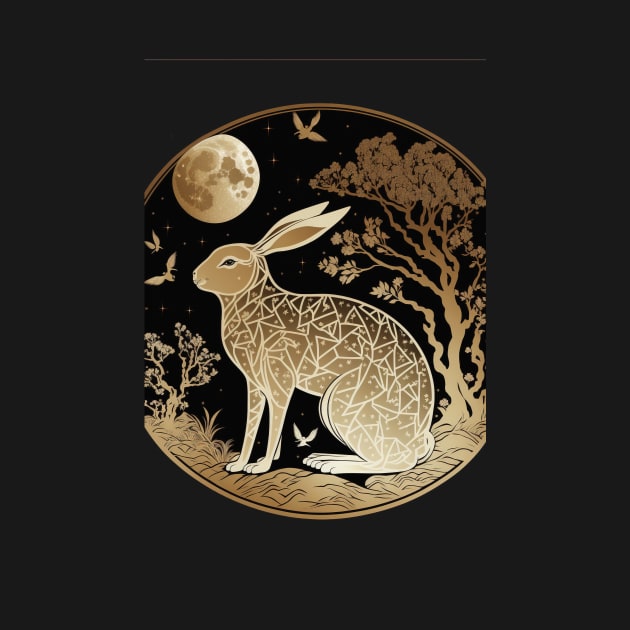 Year of the rabbit chinese zodiac sign gold by Art8085