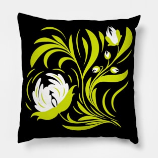 Flowers print, poster. Folk floral art. Canvas. Pillow