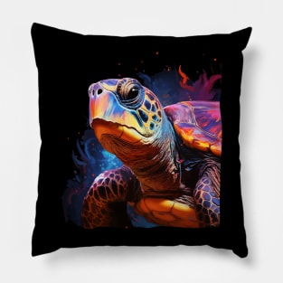 Sea Turtle Rainbow Pillow