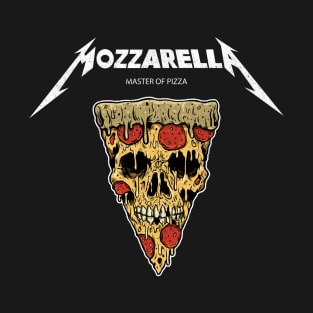 Mozzarella Masters of Pizza Pizza skull Heavy metal T-Shirt