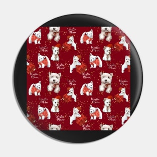 Christmas westies red pattern Pin