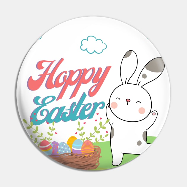 Cute Hoppy Easter Bunny | Easter Gift Ideas | Gifts for Kids | Gifts for Rabbit Bunny Lovers Pin by mschubbybunny