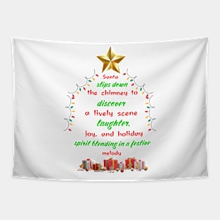 Santa slip down Christmas for everyone family reunion friend Tapestry