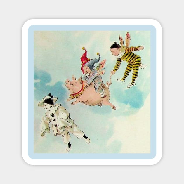 Flying Mime Befriends a Lost Pig Magnet by Star Scrunch