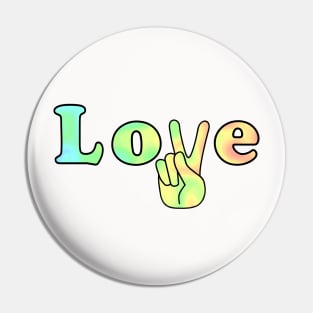 Love And Peace Hand Sign Pin