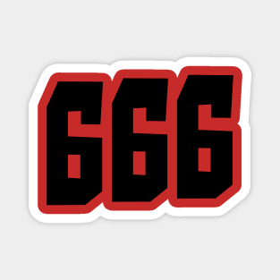 666 Devil's Number Dark Metal Design Magnet