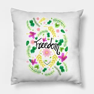 Freedom. Floral Pattern (flowers pattern) Pillow