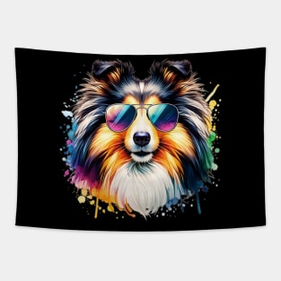 Watercolor Shetland Sheepdog Tapestry