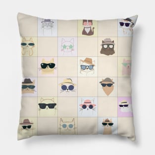 Check Meowt - Cat Check Board Pattern - Cat Checkers - Minimalistic Pillow