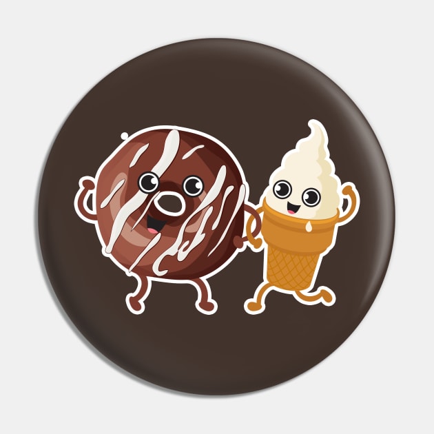 Chocolate Donut + Ice cream Pin by Plushism