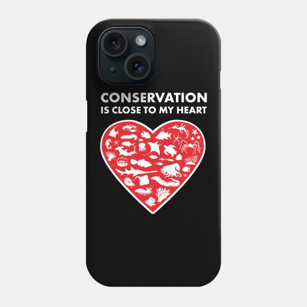 Ocean Animals Conservation Heart Phone Case by Peppermint Narwhal