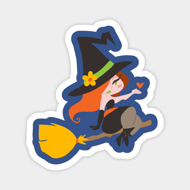 Cute Redhaired Witch Magnet by saradaboru