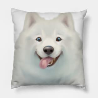 Cute Samoyed Drawing Pillow