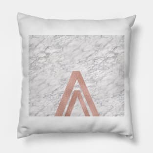 Rosy golden marble III Pillow