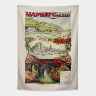 Namur sur Meuse Belgium Vintage Poster 1891 Tapestry